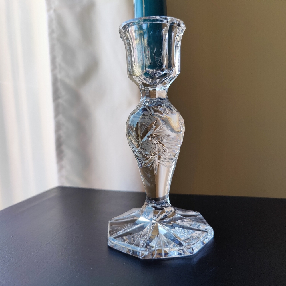 1 Vintage | Pinwheel | Crystal Candle Holder